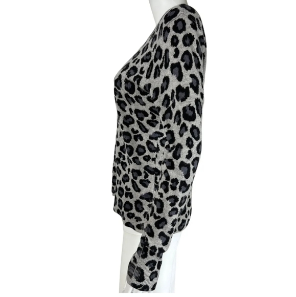 Cynthia Rowley  100% 2-ply Cashmere Women S Sweater Leopard Print Long sleeve - Picture 6 of 9